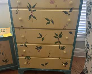 Suite of hand painted furniture
