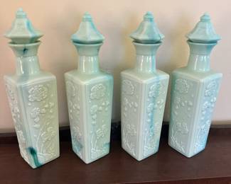 Jadeite style liquor bottles