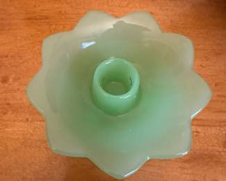 Fenton jadeite candle holder