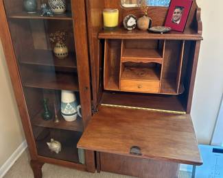 Antique secretary display cabinet