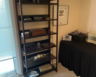 Collapsible shelving with thick smoked glass shelves