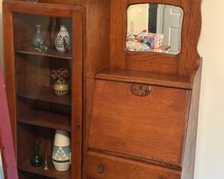 Antique secretary display cabinet.