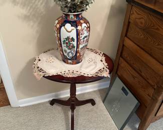 Antique table with Japanese vase