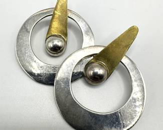 Modernist sterling silver earrings