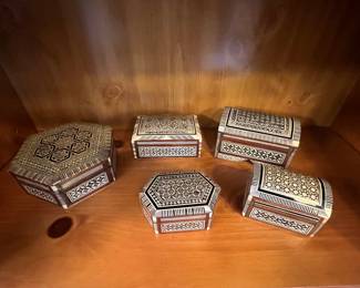 Mother of pearl inlaid boxes