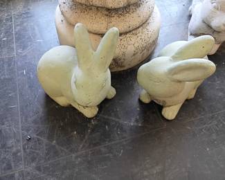 large concrete birdbaths with frogs and bunnies and more 