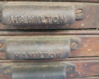 Hamilton printers cabinet 25 drawers 