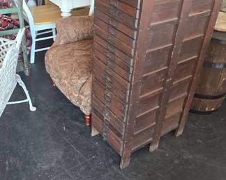 awesome vintage block print cabinet