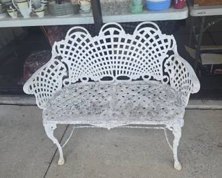 cast aluminum vintage bench 