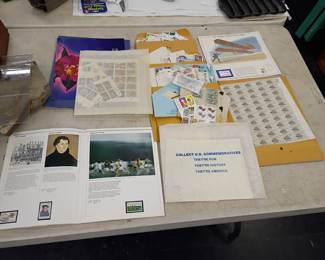 vintage stamp collection with lots of unused sheets 