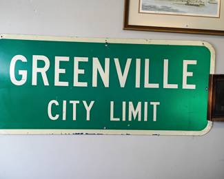 Greenville city limits sign large 