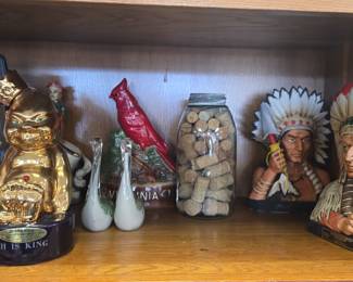 vintage whiskey bottle collection 