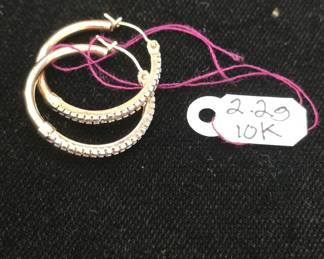10k gold earrings with diamonds 