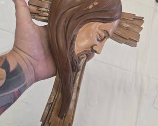vintage chalkware Jesus 