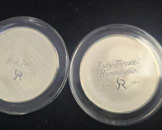 hummingbird and bluejay silver commemorative coins 2.3 oz each