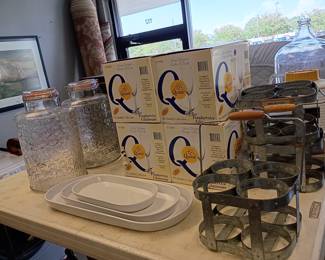 glasses and other kitchen serving items 