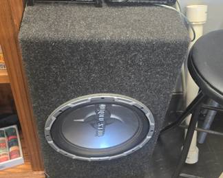 vintage subwoofer and amps