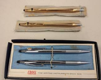 cross pen and pencil sets 14k gold filled 