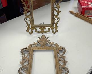 vintage brass pic frames 