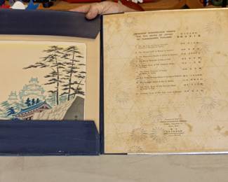 Japanese Woodblock prints The Ten Views of Japan by TomiKichiro Tokuriki 8 are framed complete set with paperwork 