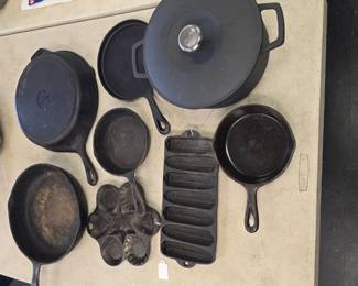 Cast iron pots and pans 