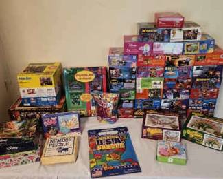 Large Mystery Lot Of Puzzles