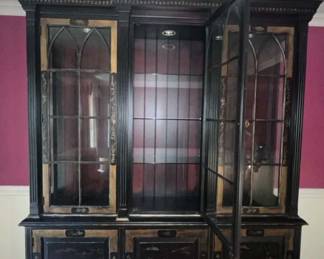 05 Ferguson Copeland Ltd Large, Heavy China Cabinet Black with Gold Decoration