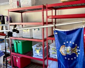 Several Garage Metal Shelves