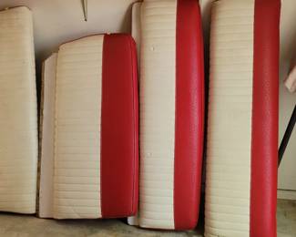 Seat covers we think are from a Chris Craft boat