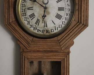 I just love this Vintage clock,appears to be handcrafted. Has key & works when wound.