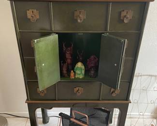 Asian Cabinet with storage doors open