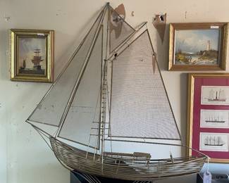 Curtis Jere brass sailboat sculpture nautical artwork