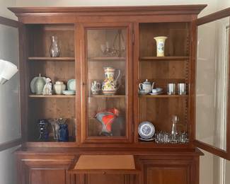 Bookshelf with writing desk pulled out