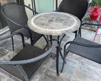 Outdoor furniture set. Table, 5 Chairs & Footstool