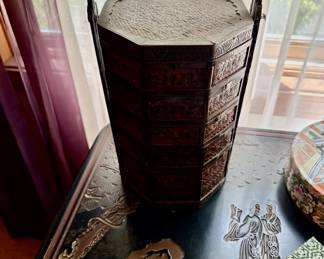 Antique Chinese Layered Basket