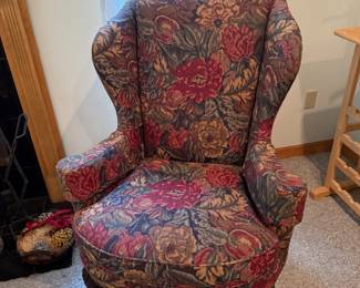 Pair of Sherrill Queen Ann Wing Chairs