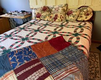 Antique Quilts / Assorted Throw Pillows / Antique Door