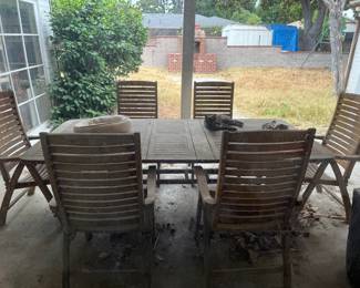 Patio wood table set