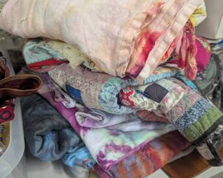 Hand dyed tablecloths/ quilts