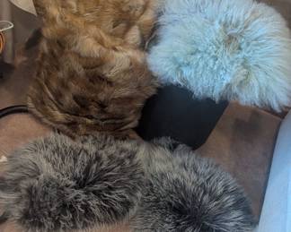 faux fur pillows etc.