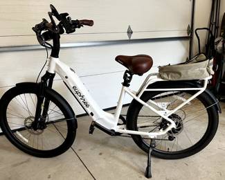 I might sell my new electric bike. So wonderful! It's a little bit tall for me right now and I paid over $2,000 for it. It only has 283 mi on it. If anybody would like to see it, if not during the sale ...even later let me know.