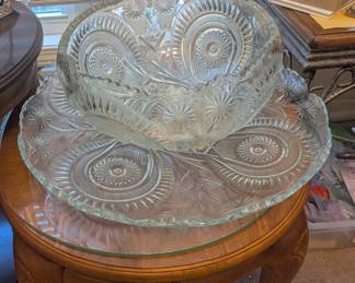 Beautiful old punch bowl. Extra large with cups