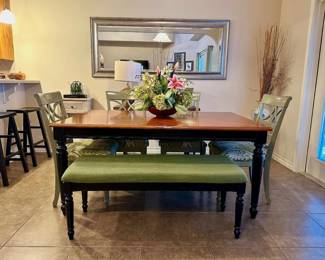 charming table and chairs with matching bench