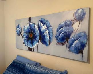 long blue floral print