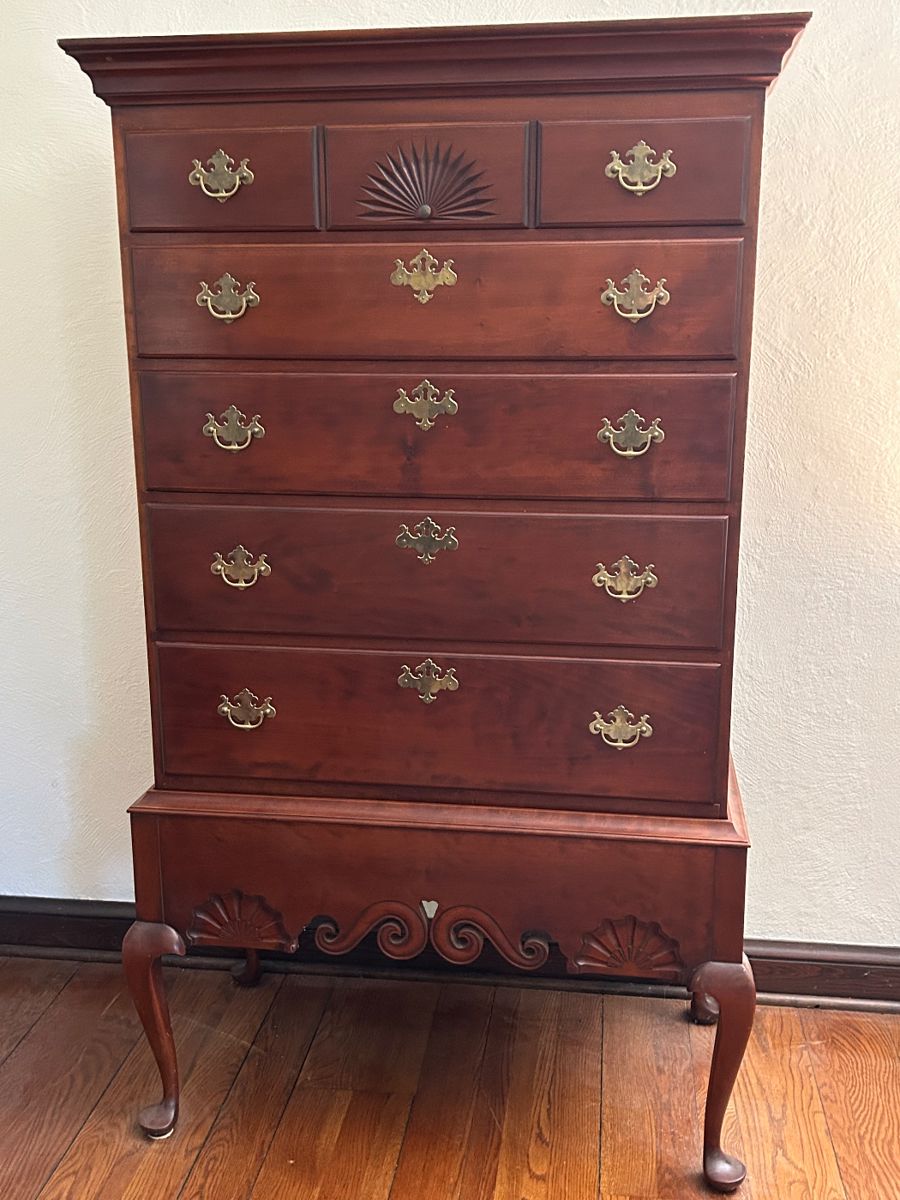 Eldred Wheeler Cherry 2 Piece Highboy Chest