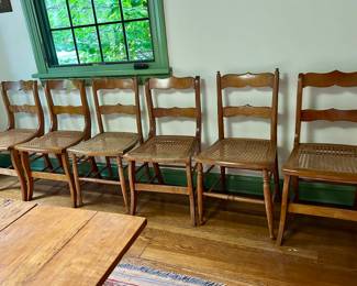 Set of 6 cane seat chairs