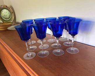 Cobalt stemware