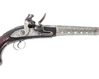 Lot 90 Ottoman Silvered Flintlock Pistol