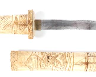 Lot 33 Japanese Bone Tanto Dagger