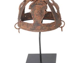 Lot 114 African Fon or Dahome Iron Cap, circa 1940s